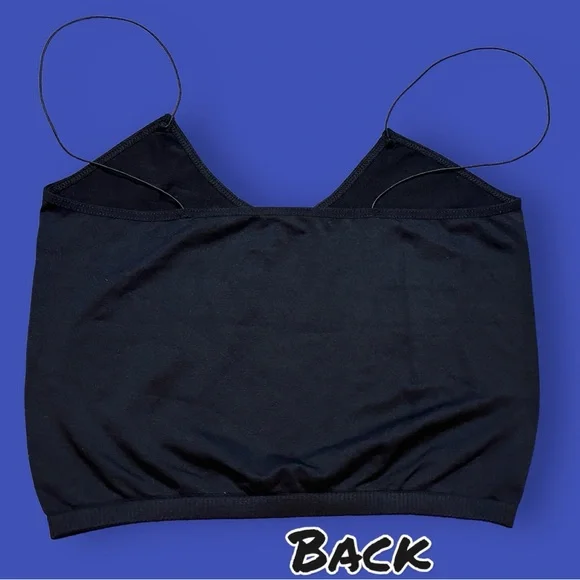 NWOT Free People Intimately Skinny Strap Seamless Brami in Black. Size M/L 🌺 - Picture 3 of 7